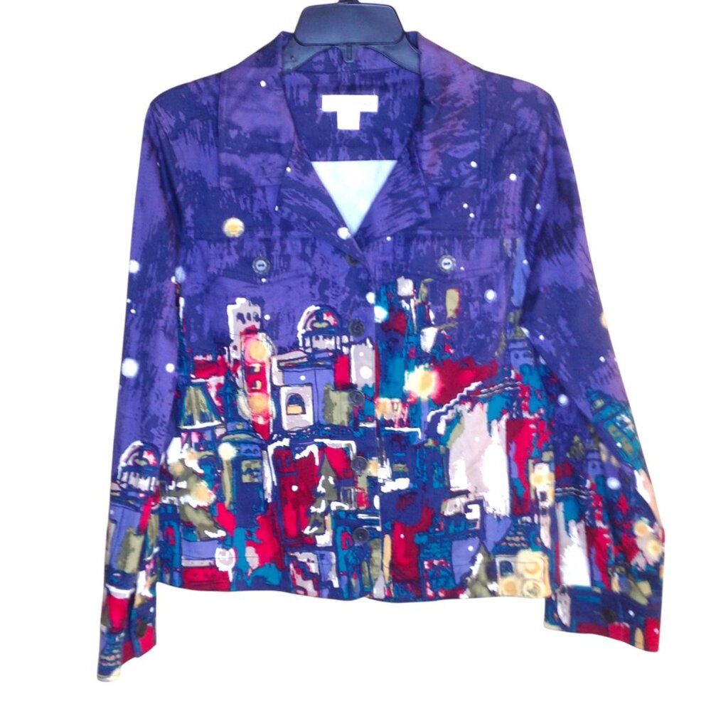 Christopher & Banks Artsy Print Jacket Small